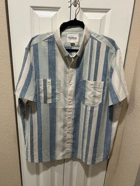 UpWest Hemp Blend Short Sleeve Button Down Shirt , XL